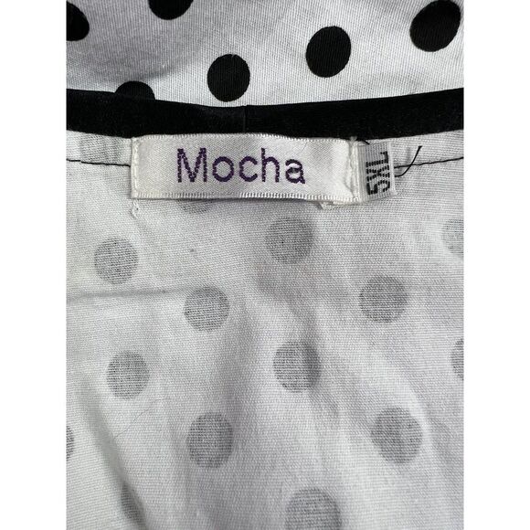 Mocha 50's retro style black white polka dot rockabilly vixen dress size 5XL - Picture 7 of 8